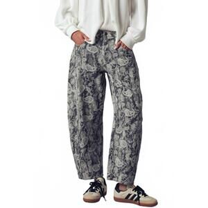 NEW URBAN DAIZY paisley print cropped wide leg pants in multi